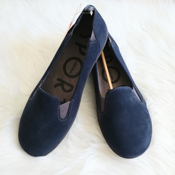 Sporto Navy Suede Extreme Comfort Demi Flats - Picture 3 of 6